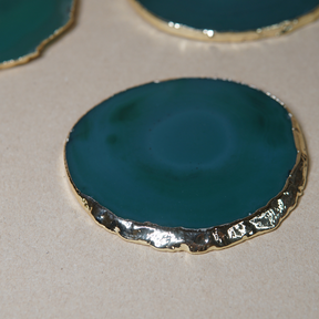 The green agate remains with a gilded edge