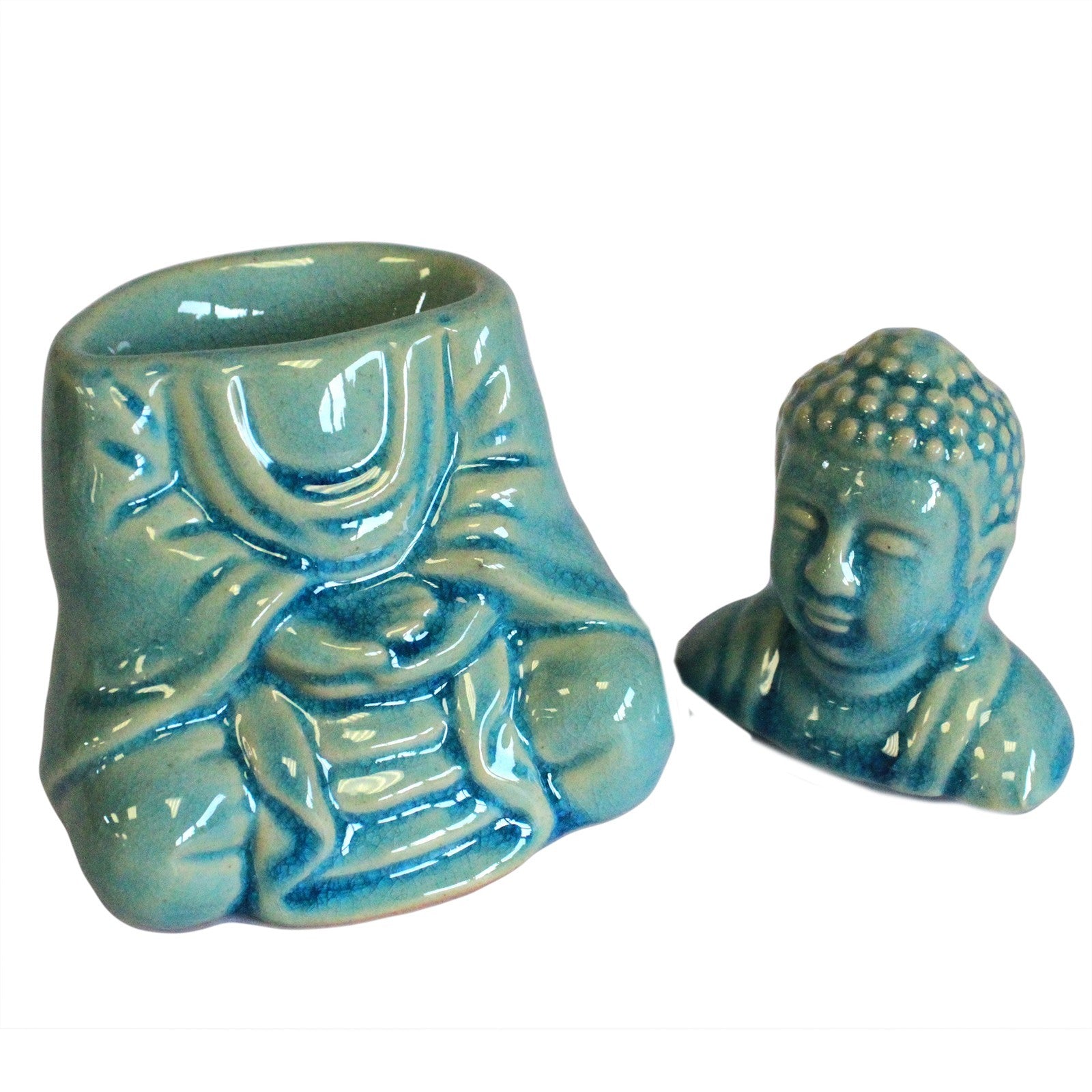 Zila aromlampa | Sēdošs Buda